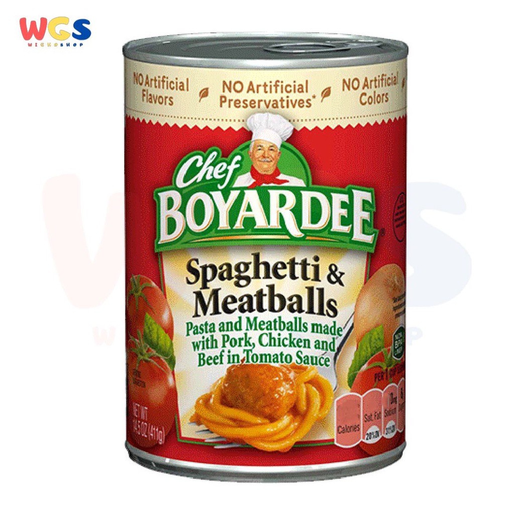 Chef Boyardee Spaghetti &amp; Meatball Pork Chicken Beef Tomato Sauce 411g