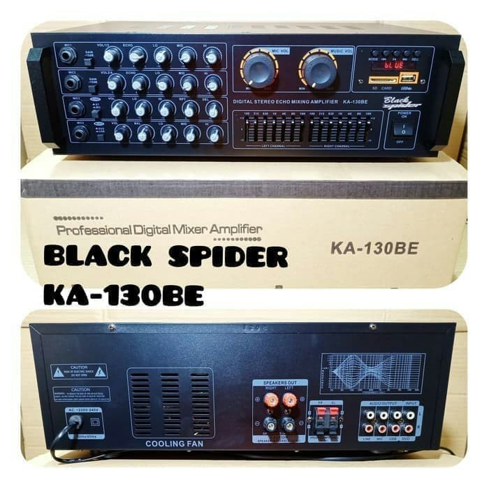 AMPLI KARAOKE BLACKSPIDER KA-130BE BLUETOOTH EQUALIZER USB