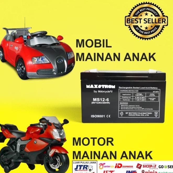 Aki Mainan Motor Anak 6V 7Ah Aki Mobil Mainan Anak Vrla Maxstrom Ms7-6