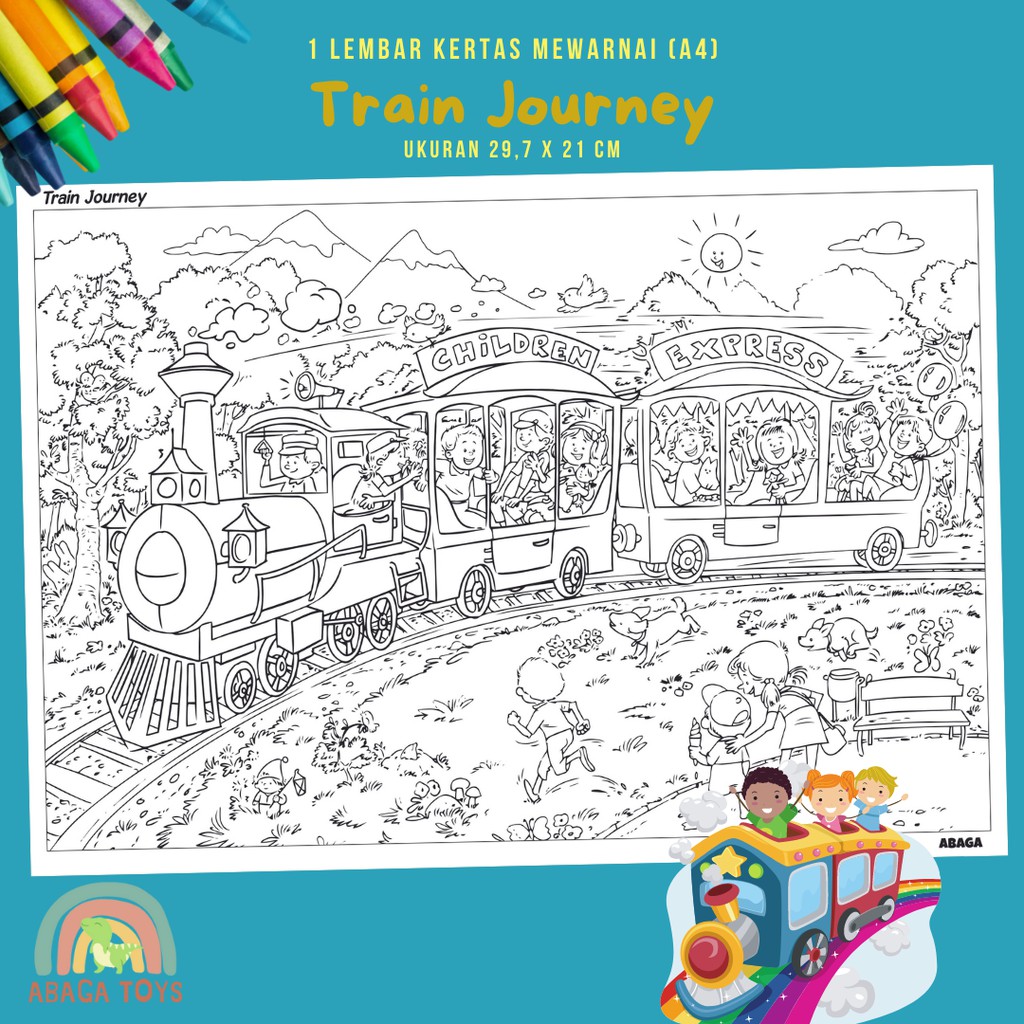 (Min Order 10Pcs) Kertas Gambar Mewarnai A4 - Latih Imajinasi, Kreativitas, Eksplorasi Warna (Coloring Page)-6