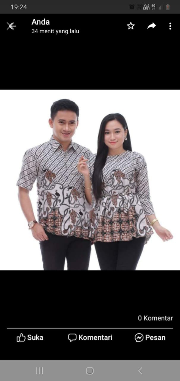 Kemeja Batik Pria Lengan Panjang Size M L Xl Xxl Bswart Batik Hrb026 Kenango Panjang Padi