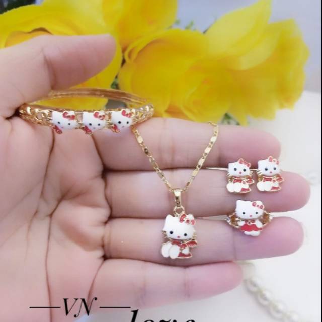 Xuping set perhiasan anak lapis emas 24k 2622c