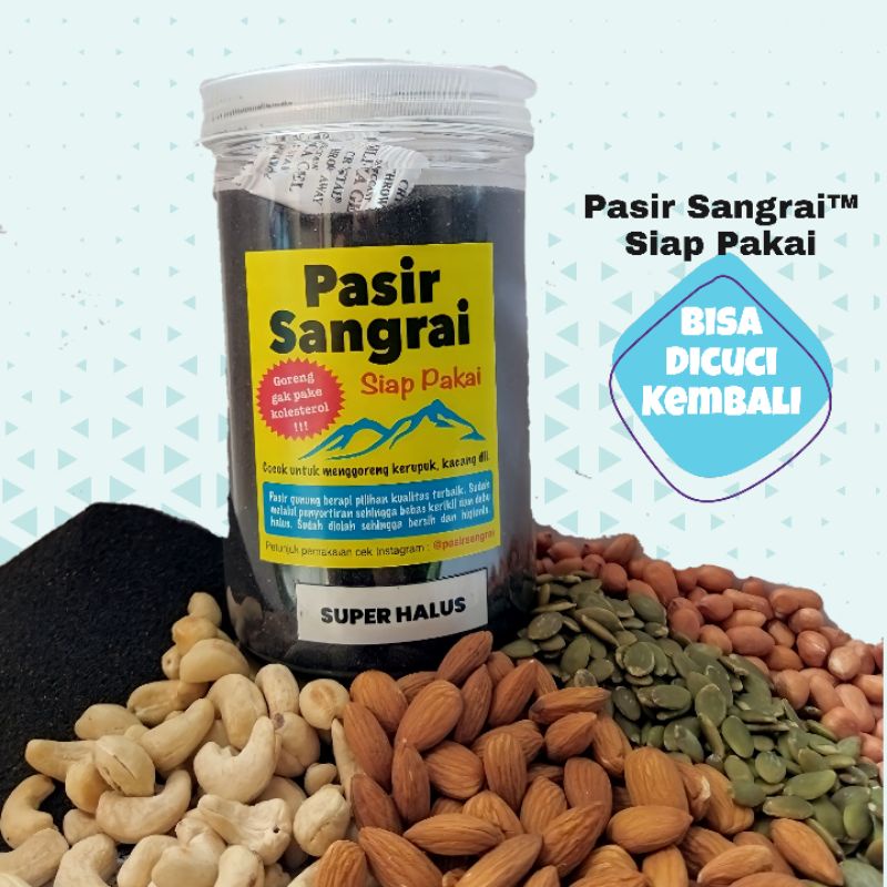 Pasir Sangrai® Siap Pakai - SUPER HALUS - Kemasan Toples Plastik 1kg / Pasir Goreng Biji-bijian/ Pasir Sangrai Kopi / Kacang Tanah / Mede / Almond / Maggot