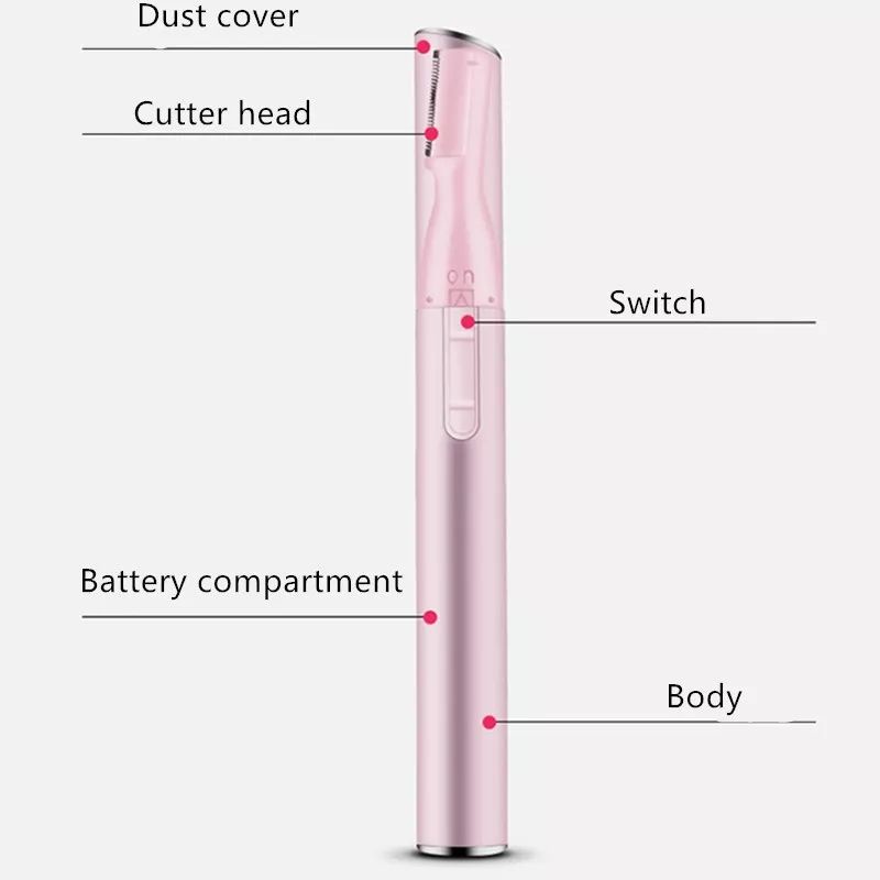 2 IN 1 Portable Mini Electric Eyebrow Trimmer Face Body Bikini Hair Remover Beard Electric Shaver Razor