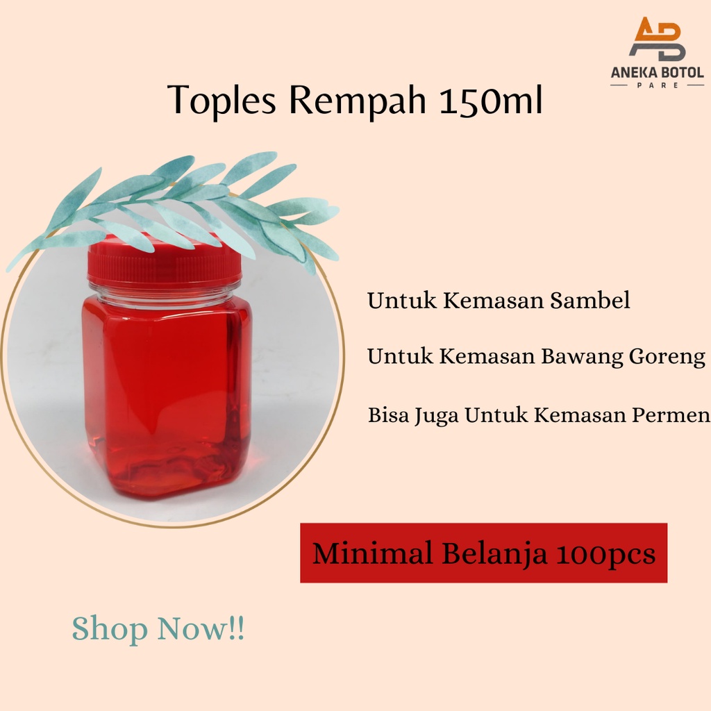 Toples Rempah 150ml | Toples Sambel 150ml | Toples Plastik 150ml