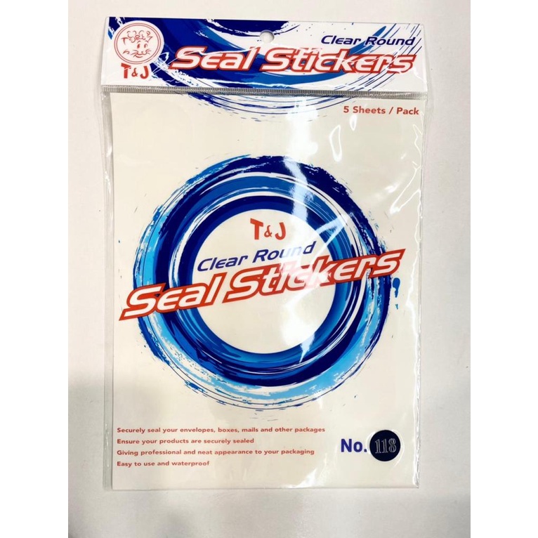 

T&J CLEAR ROUND SEAL STICKERS 118 (32 MM)