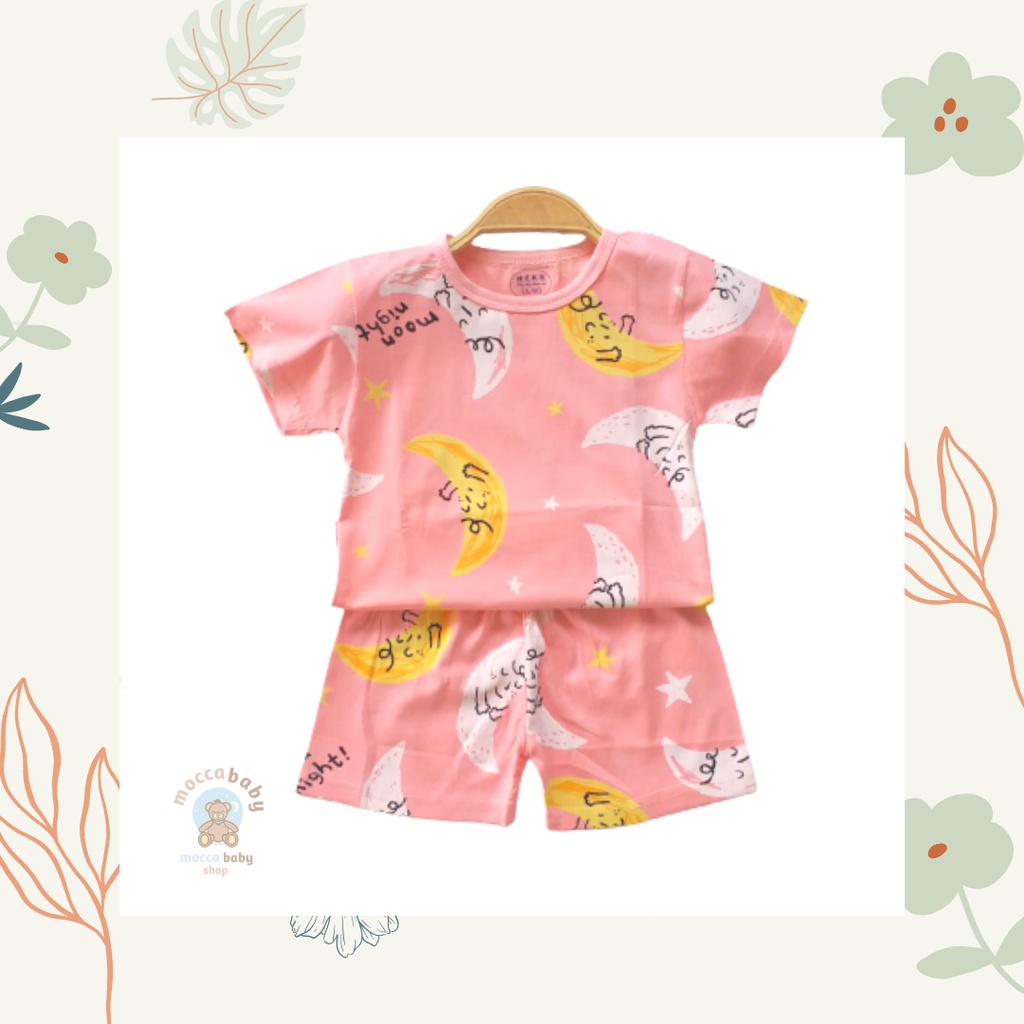 MBSS - Setelan Bayi Pendek FULLPRINT KL / Baju Anak Unisex Setelan Pendek Anak / Baju Bayi Import A122