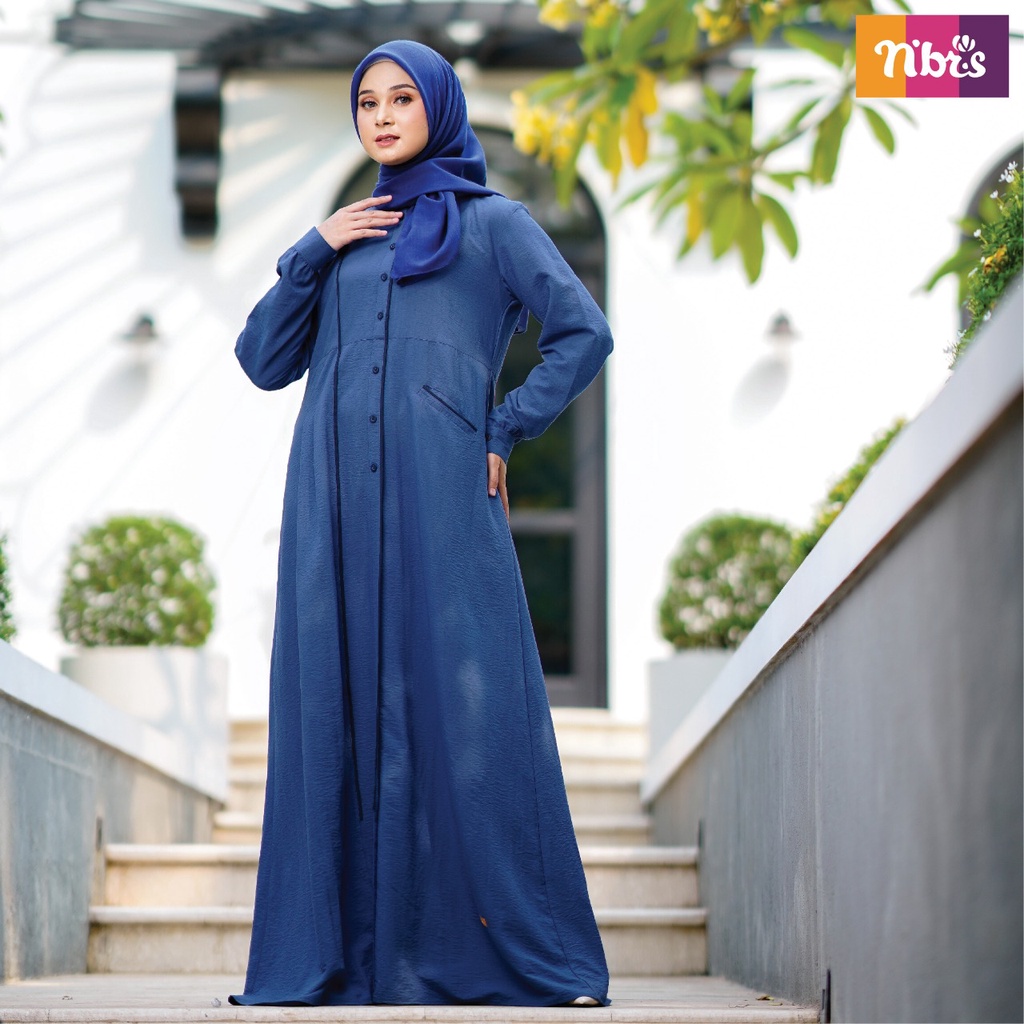 Nibras Gamis NBC 21 Bahan Jasmine Airflow Dress Simpel Polos Fashion Muslimah Modern Kekinina by Nibras bisa COD