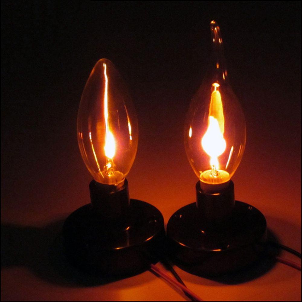 [Elegan] Lampu Bohlam LED Edison Retro Flame Effect Candle Tail Untuk Dekorasi Lighting Tungsten Wire Candle Light