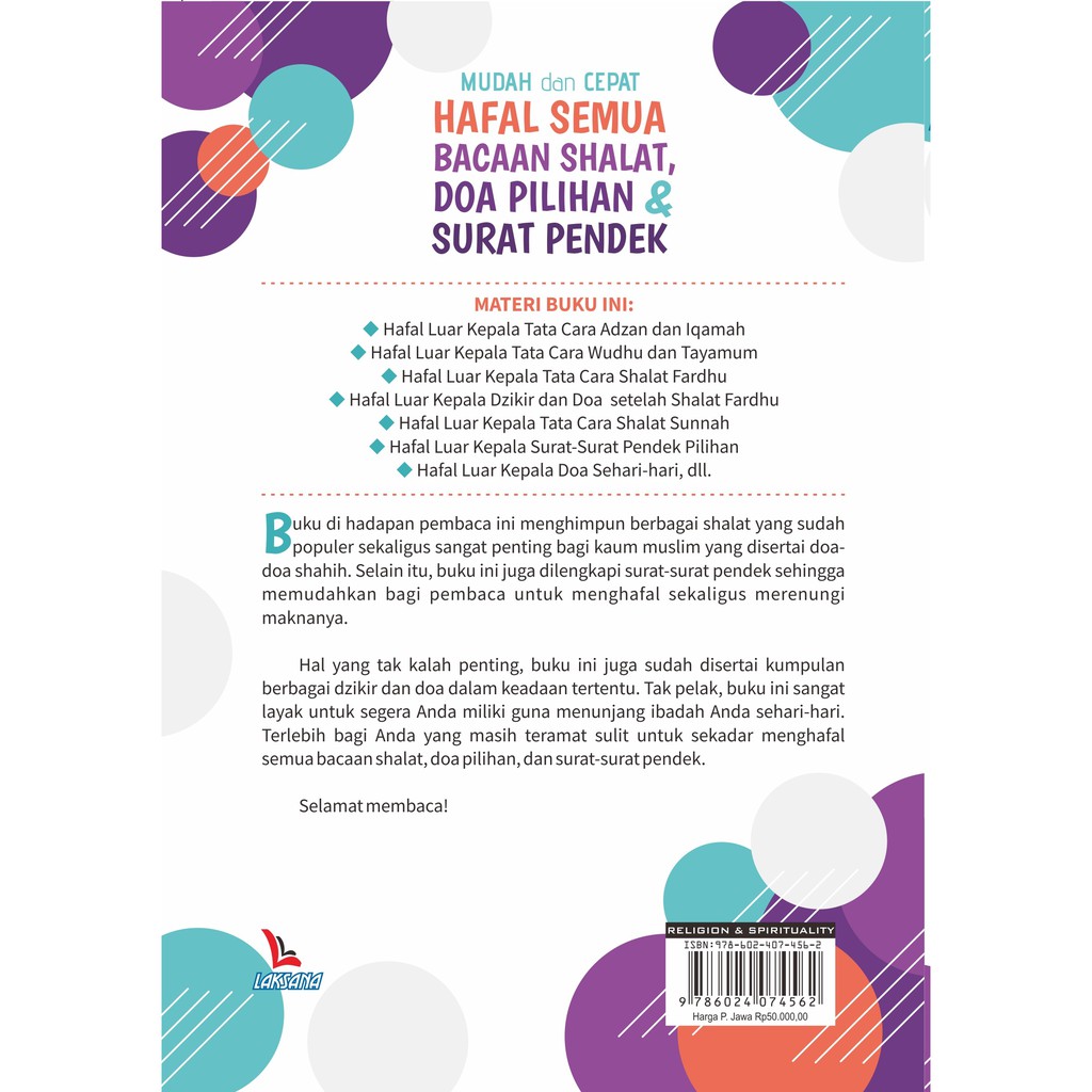 Buku Mudah Dan Cepat Hafal Semua Bacaan Shalat Doa Pilihan Dan Surat Pendek