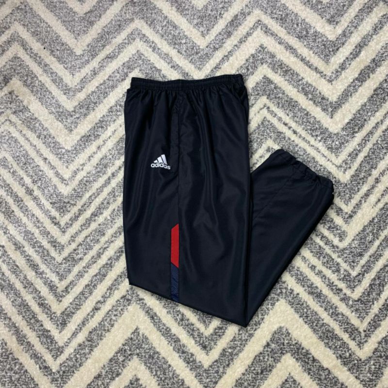 CELANA TRAINING PARASUT SPORT PRIA WANITA/BAWAHAN CELANA PANJANG OLAHRAGA RUNNING LARI COWOK CEWEK-C/P BLACK RED