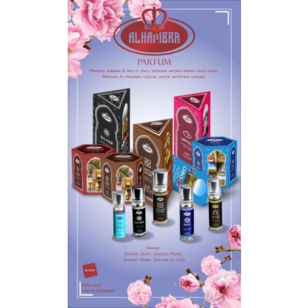 Parfum Non Alkohol Al Hambra Royal Series BPOM Wangi Tahan Lama 6ml / Concentrated Perfume Alcohol Free Al Hambra / Al-Hambra Minyak Wangi