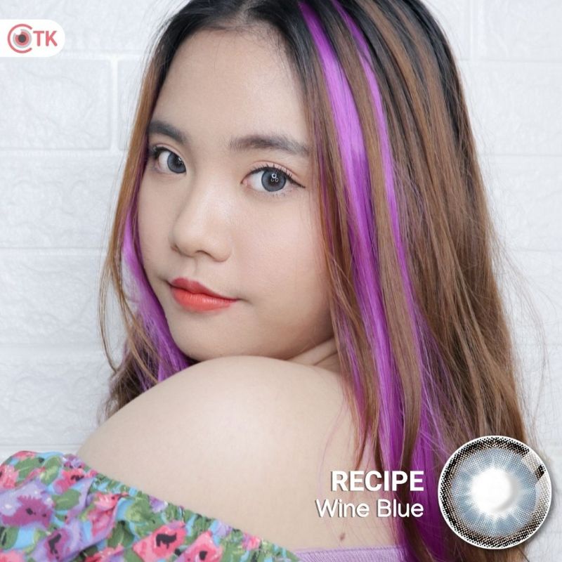 Softlens RECIPE 14.5 MM WINE BLUE MINUS -0.50 S.D -6.00 by CTK