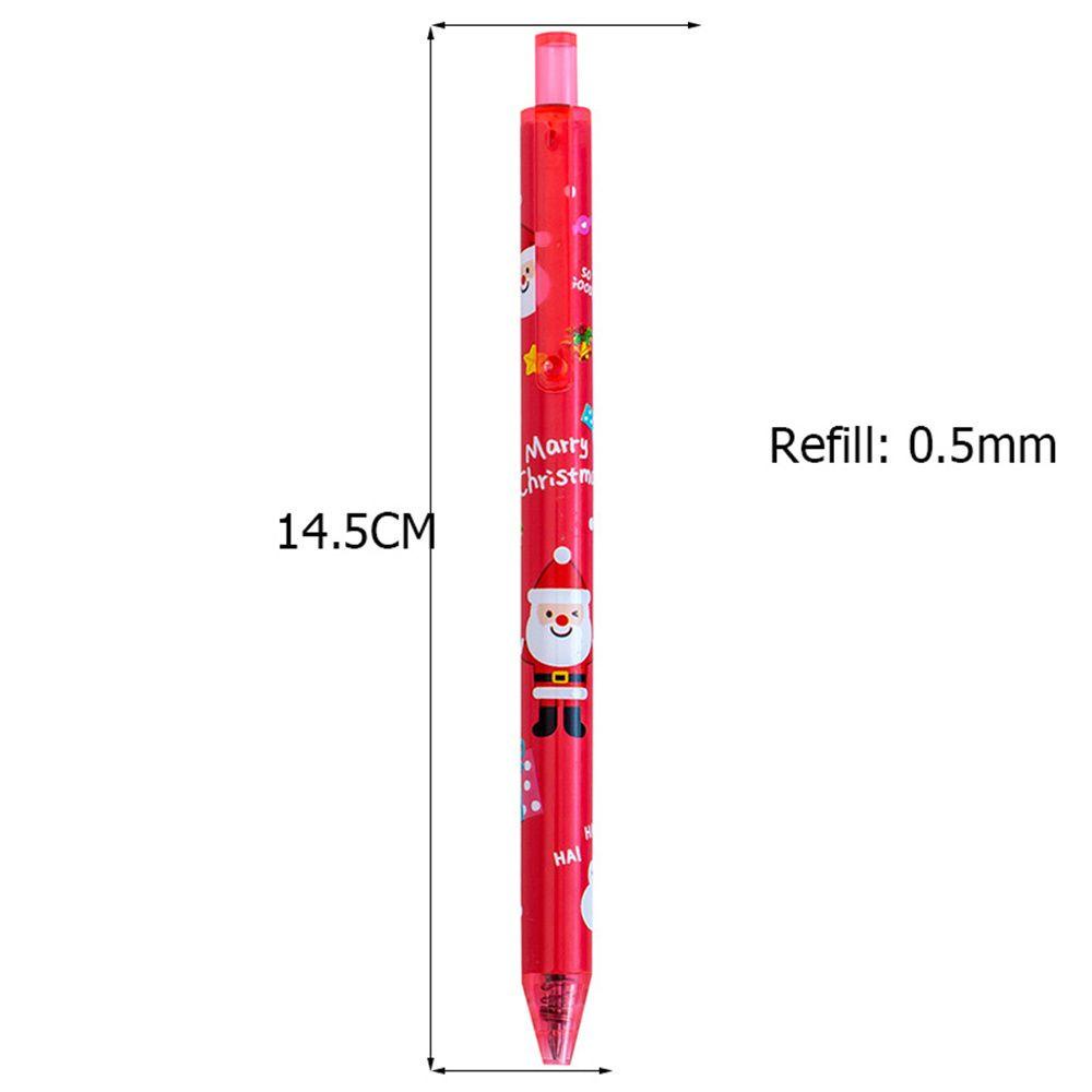 Nanas1 /6 Stik Natal Gel Pen Belajar Kotak Gel Pen Kid's Anak Kartun Perlengkapan Siswa