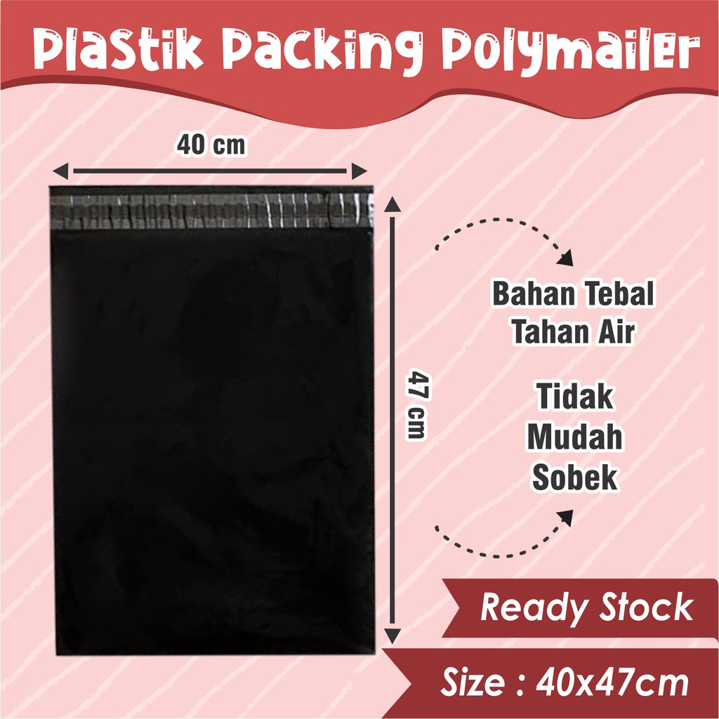 

PLASTIK POLYMAILER PACKING OLSHOP HITAM TEBAL MURAH