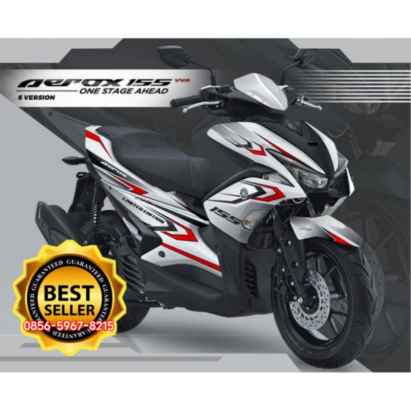 Stiker Decal Sticker AEROX 155 Full Body motif grafis simple hitam putih variasi full body