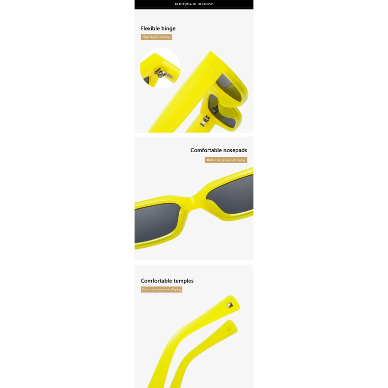 INS Kacamata Hitam Wanita Small Frame Square for Women and Men