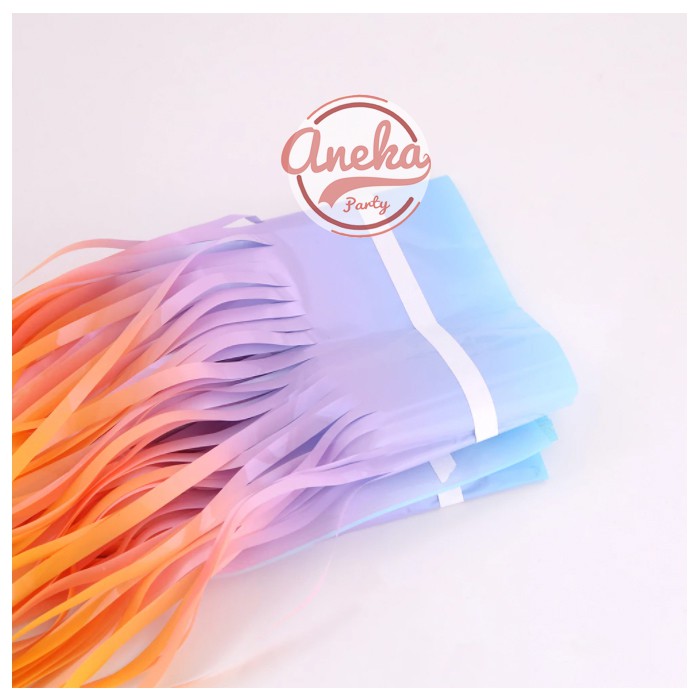 tirai foil warna warni PASTEL / backdrop foil background rainbow pelangi pastel / tirai banner soft