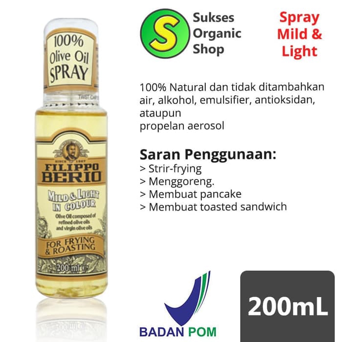 

Mild & Light Olive Oil Spray / Minyak Zaitun | 200ml | Filippo Berio