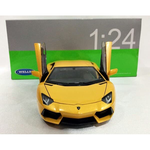 Lamborghini Aventador Kuning - Diecast Mobil Welly 1:24 B887