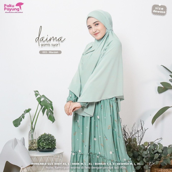 READY❗gamis wanita syari couple anak daima paku payung