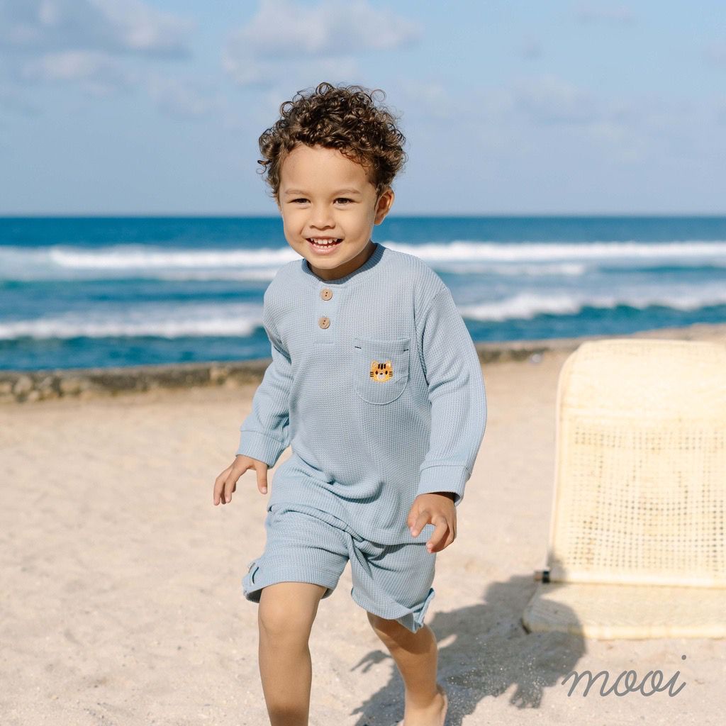 Mooi Ara Pocket Waffle Top 1-5 Tahun  - Sweater Anak Unisex