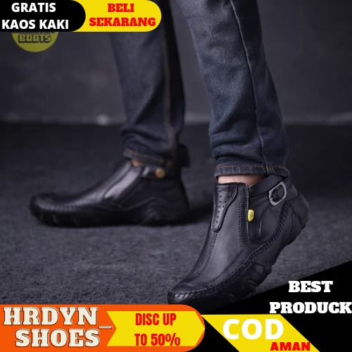 Sepatu Formal Pria Kerja Kantor Kulit Hitam Pantofel Casual Cowok