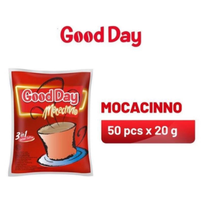 

Good day kopi 3 in 1 Mocacinno sachet isi 30 / 50pc