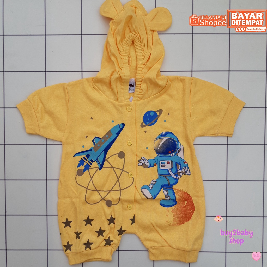 Romper bayi topi karakter JINGLE Astro Series usia 3-9 Bulan 1 PCS