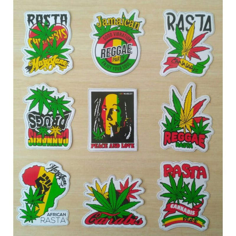 Sticker Rasta Bob Marley  Size Medium / Stiker Motor , Dinding , Pintu ,mobil Rasta Mania Reggae