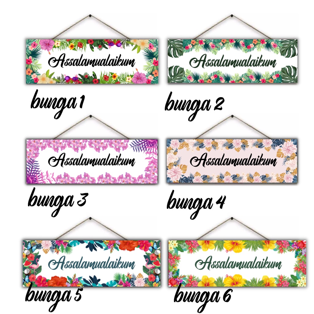 Gantungan pintu Assalamualaikum Hiasan dinding Assalamualaikum Kayu Gantungan Hiasan dinding