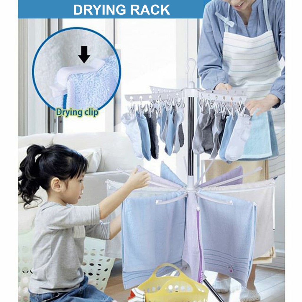 Jemuran Pakaian Baju Bayi - Lipat Menara Gantungan Lipat towel rack stand Megahome