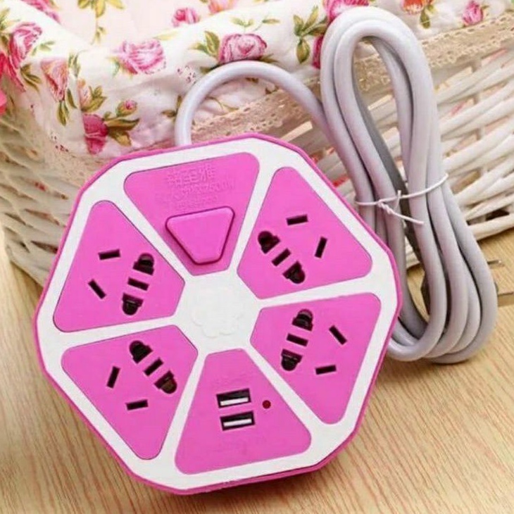 Stop Kontak USB Hexagon Socket USB Colokan Listrik Smart Power