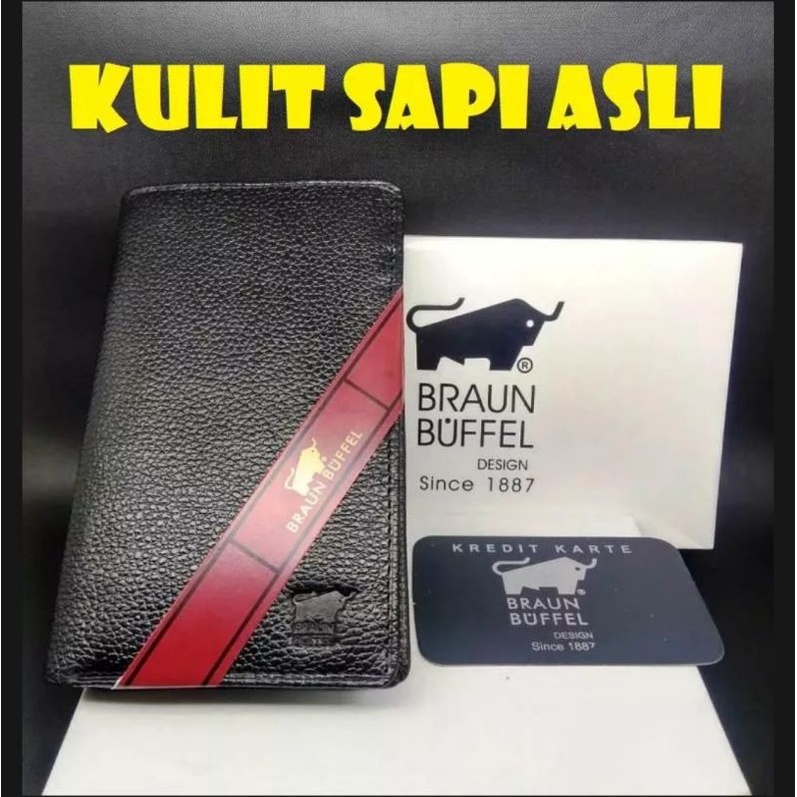 dompet kulit asli model lipat dua simple