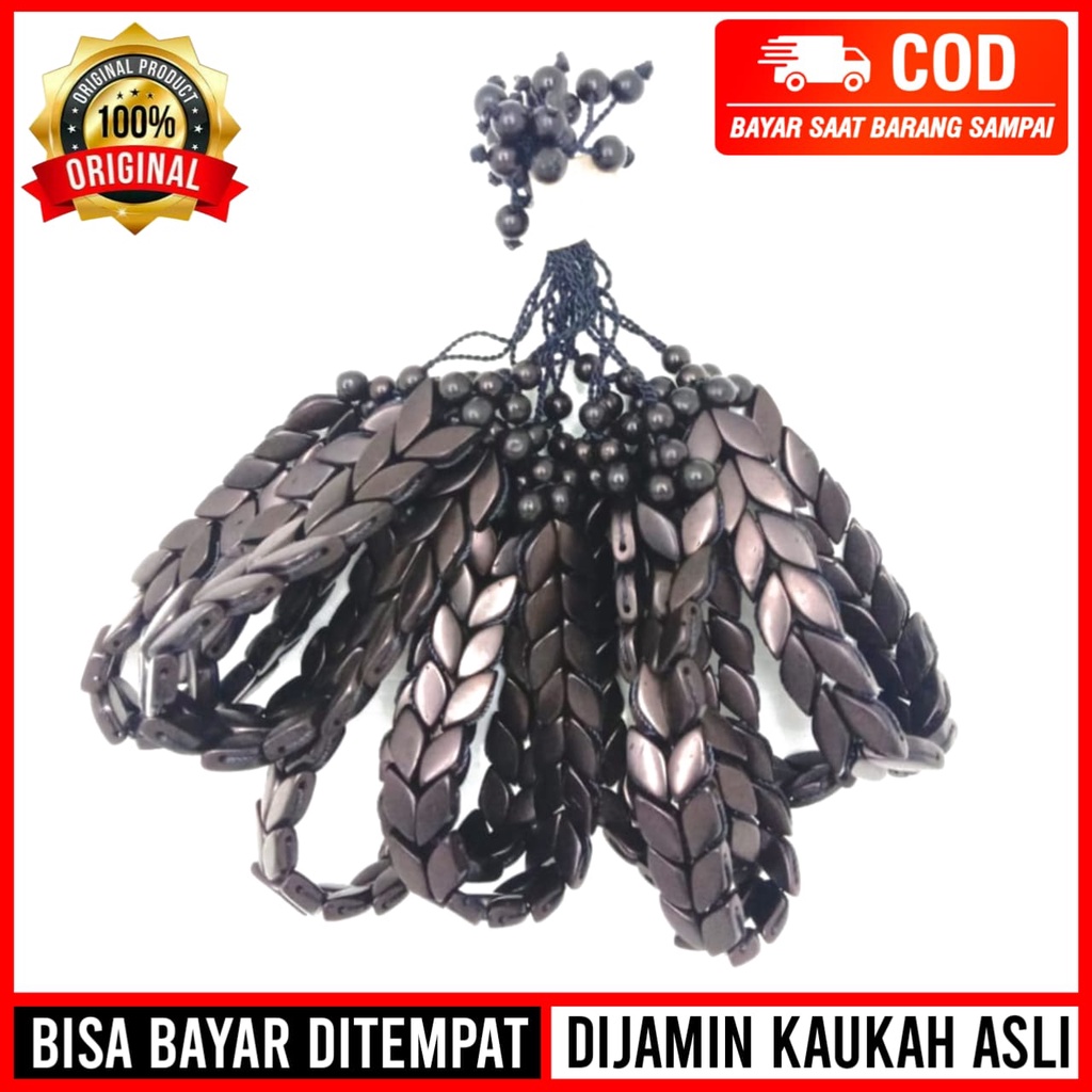 Gelang Kokka Kaukah Kaokah Asli 100% Original Motif Gandum Bunga Daun Warna Hitam Murah