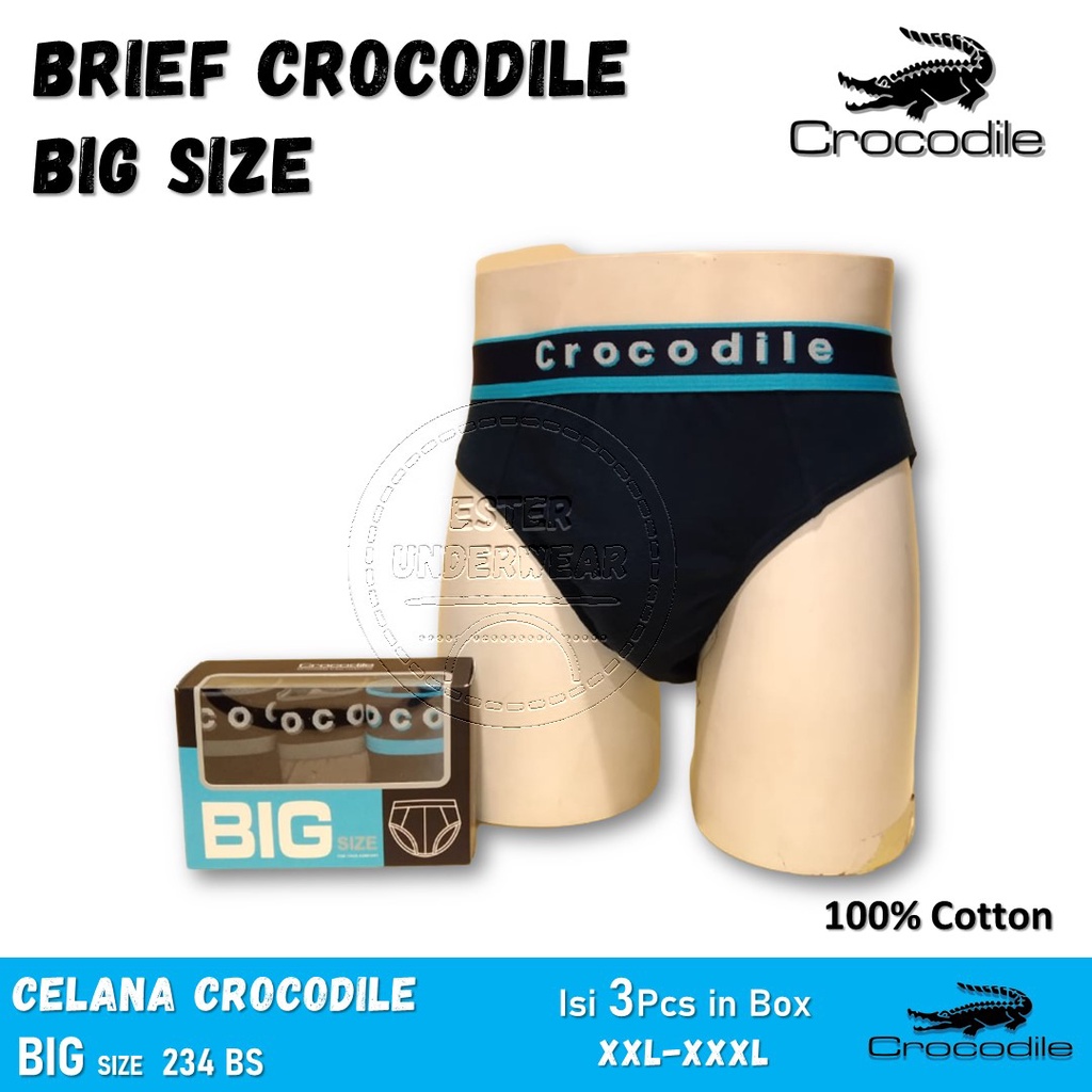 Celana Dalam Pria CROCODILE BIG SIZE CR 234BS Isi 3Pcs in Box