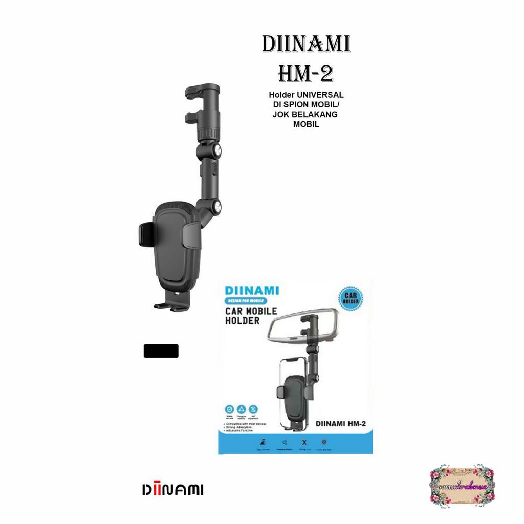 DIINAMI HM-2 CAR PHONE HOLDER REARVIEW MIRROR ADJUSTABLE UNIVERSAL HOLDER putar 360 derajat / Holder mobil di spion multifungsi SB5390