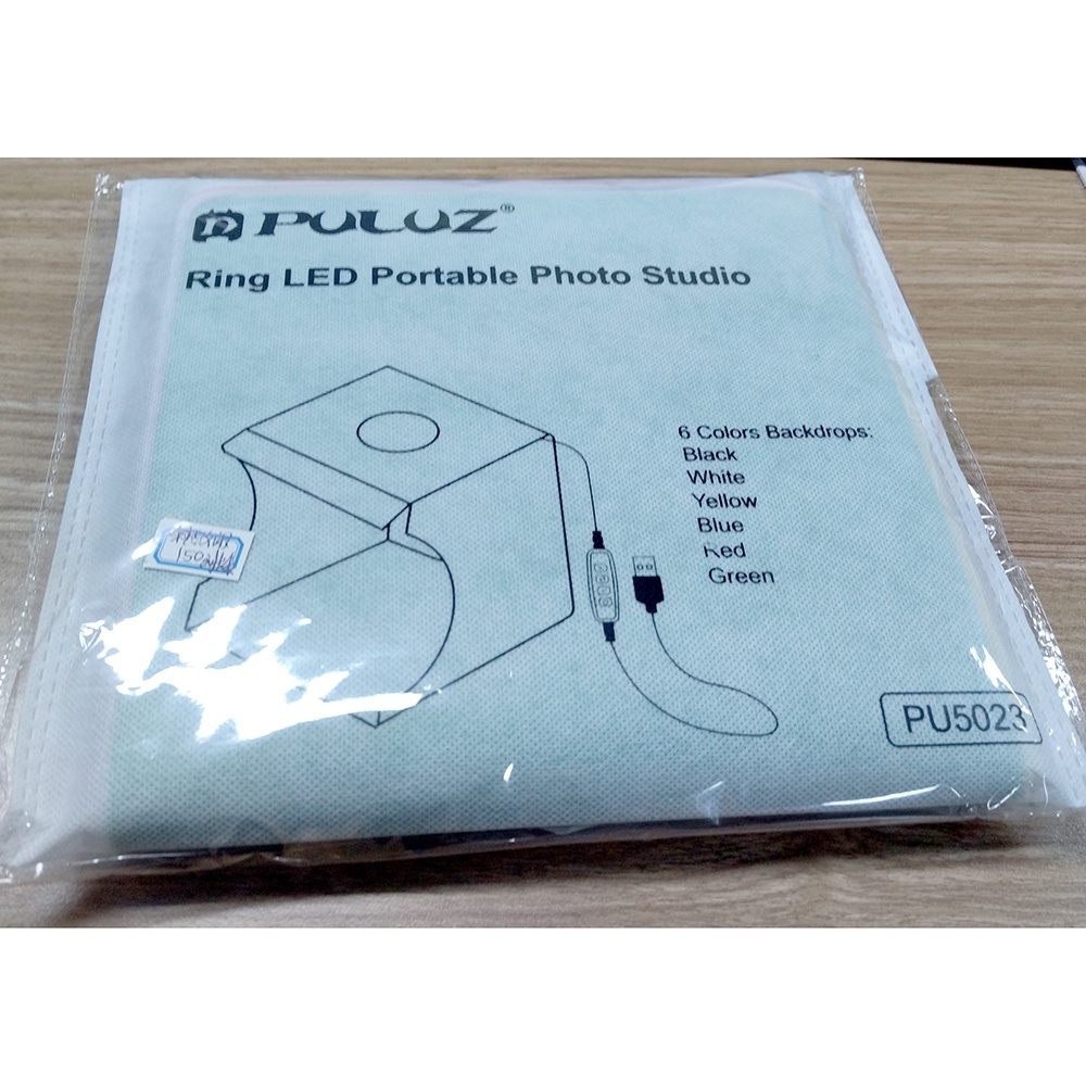 Photo Studio Mini Soft Box Ring Light 20x20cm with 6 Backdrop - White