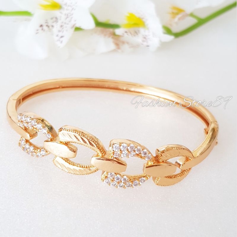 Gelang Bangle Fashion Xuping Yaxiya Perhiasan lapis emas 18k impor Fashion Gelang Bangle kait