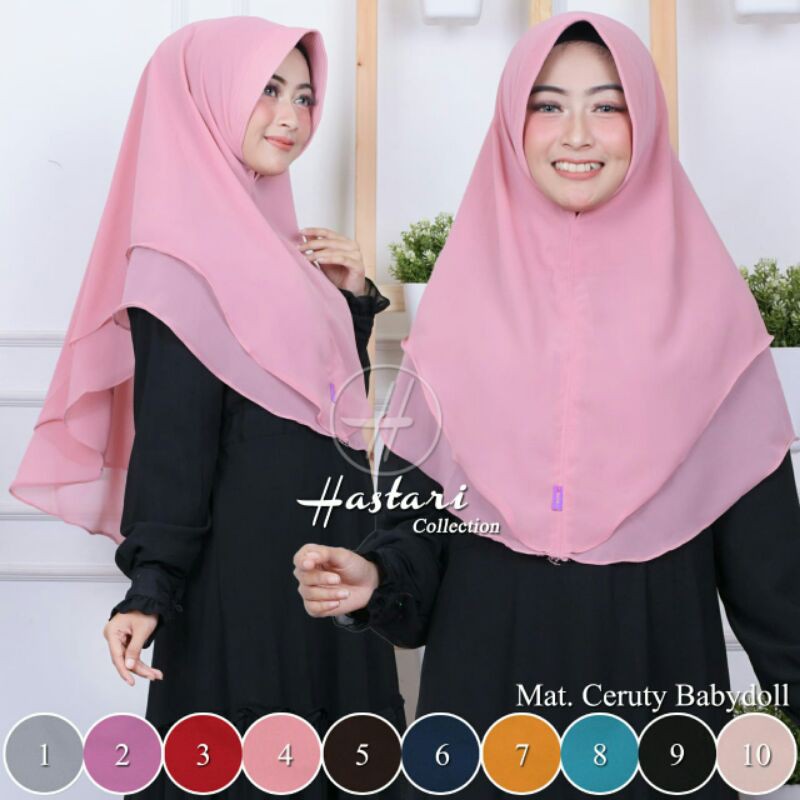 JILBAB Kerudung bergo syari  KHIMAR BABYDOLL 2 PLAY SIZE  L