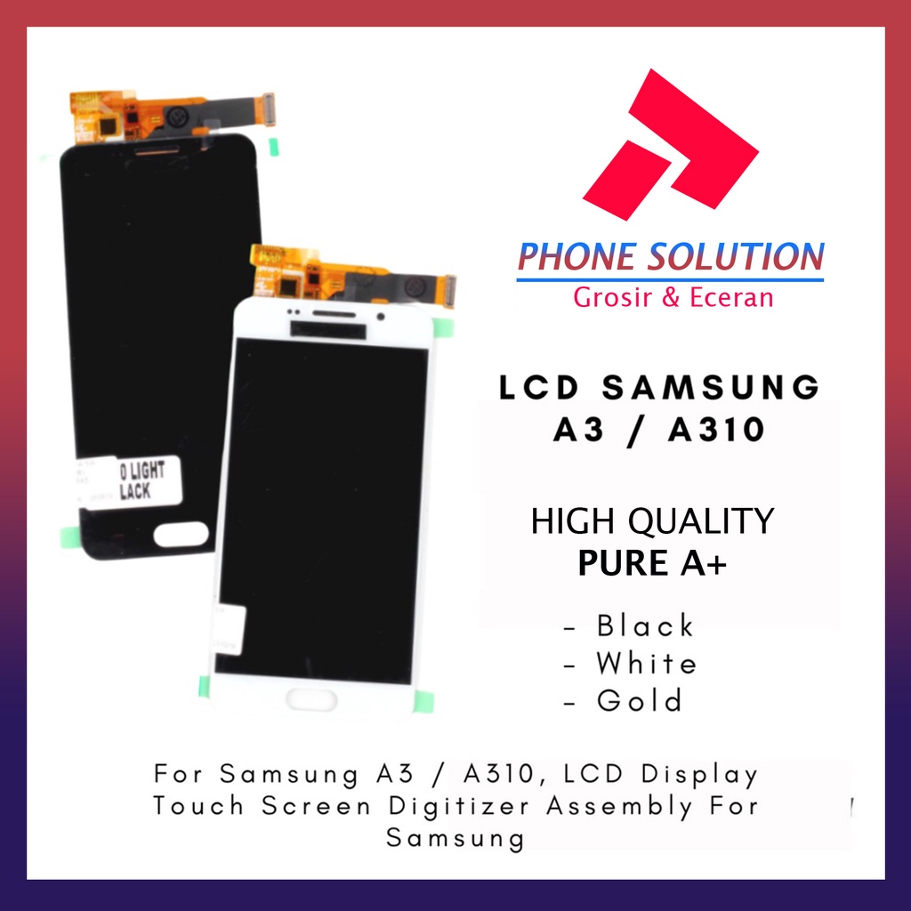 LCD Samsung A3 A310M Fullset Touchscreen // Supplier LCD Samsung - Garansi 1 Bulan