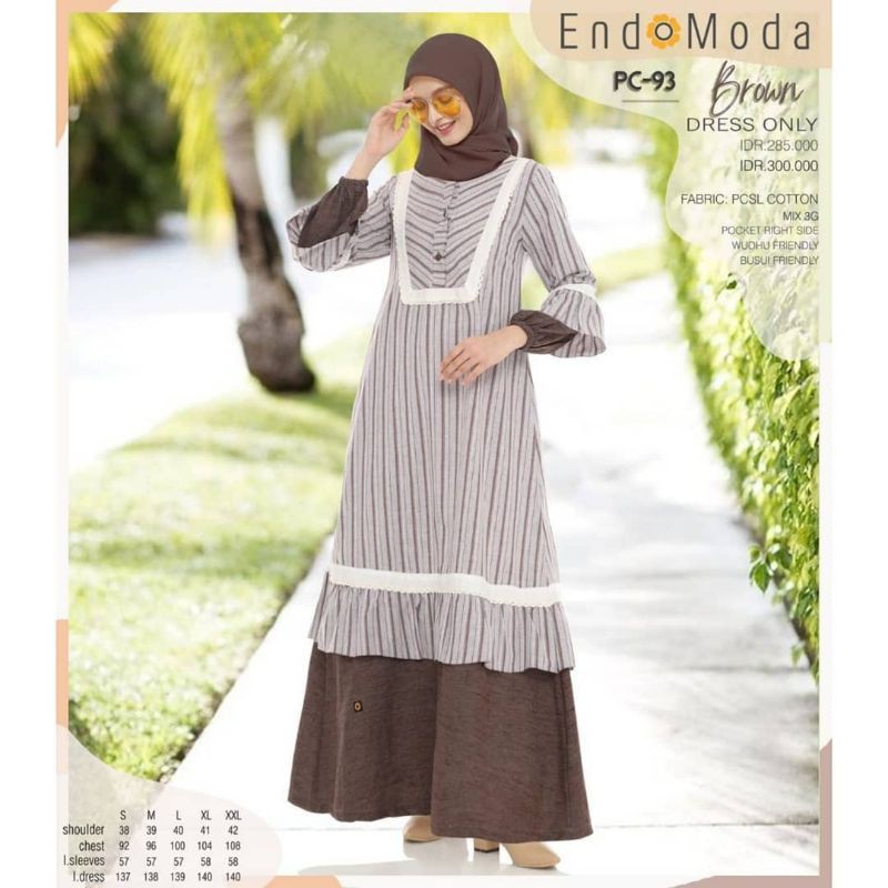 PC 93 Brown Grey Navy Maroon Brown Gamis Endomoda