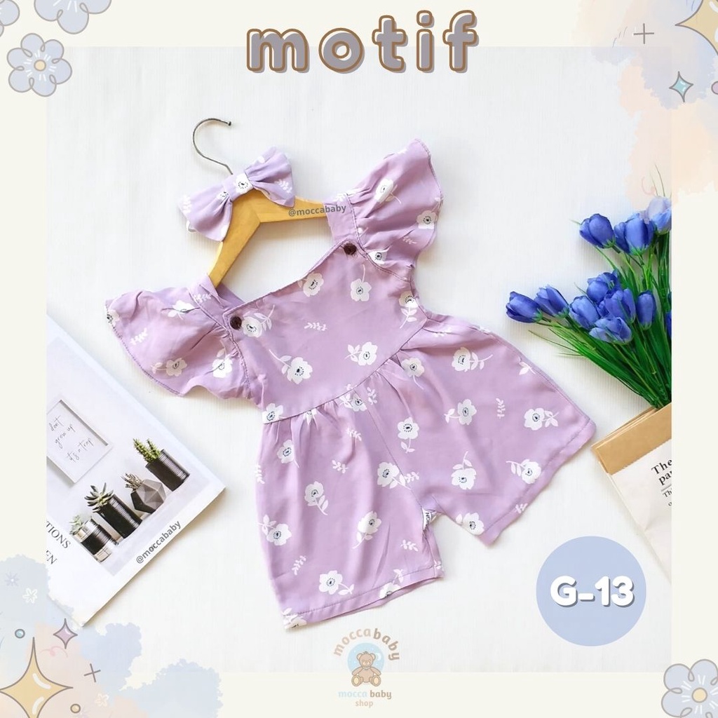 MBSS - BBB JUMPSUIT LAURA setelan anak perempuan jumper bayi motif bunga lucu free headband PART 3