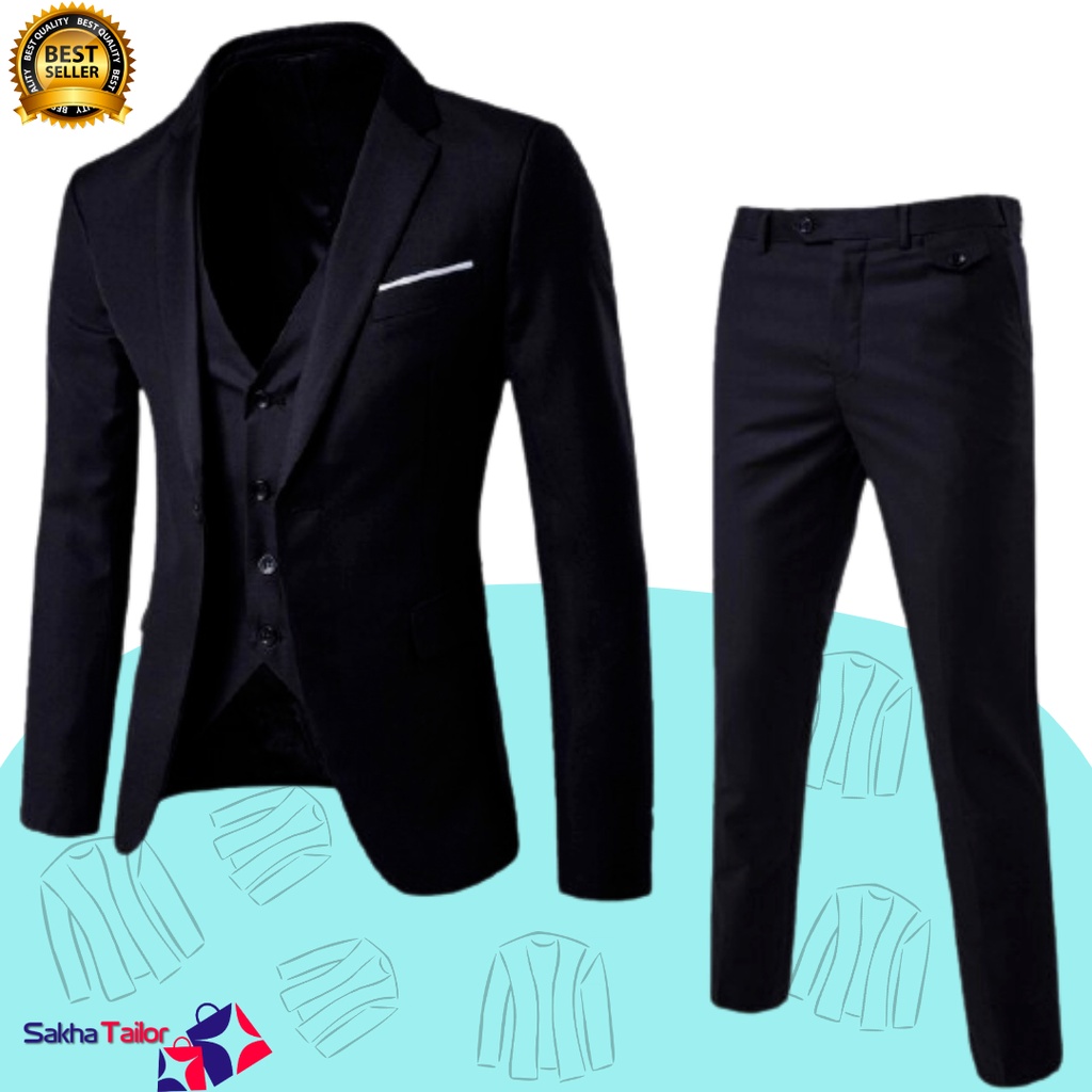 Setelan Jas Pria - Stelan Jas Pria, Setelan Jas, Setelan Blazer, Jas Pria - Slim Fit, Formal, Pengan