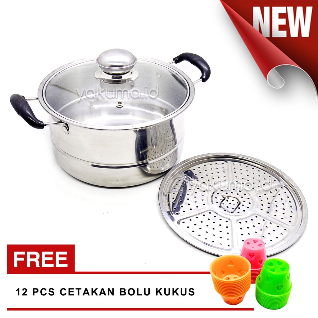 PANCI KUKUS / STEAMER STAINLESS MULIYA 22 CM