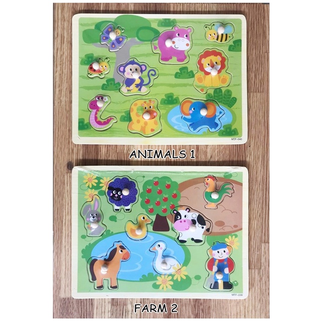PUZZLE KNOB KAYU / PUZZLE ANAK MAINAN EDUKASI / MAINAN ANAK PUZZLE EDUKASI Ukuran Besar