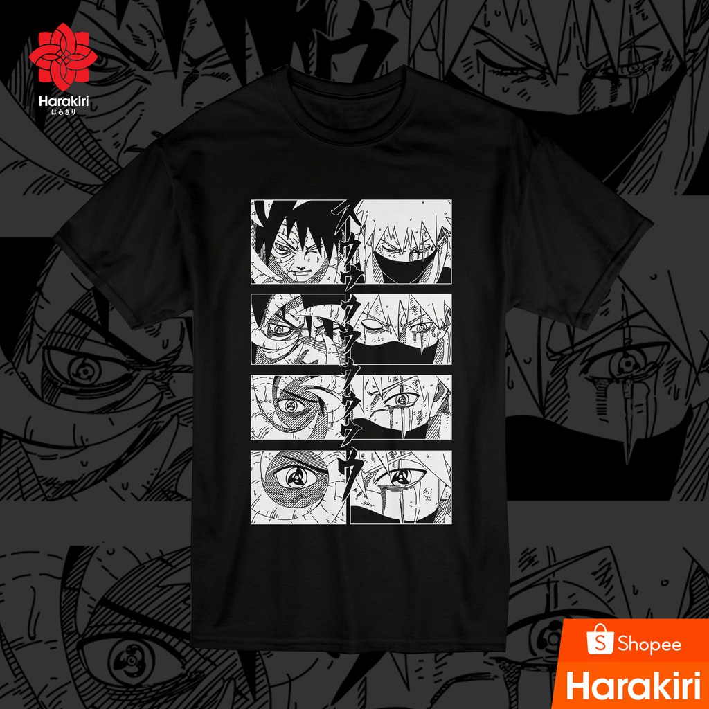 KAOS ANIME TSHIRT JEPANG HARAKIRI "OBITO AND KAKASHI AWAKEN"