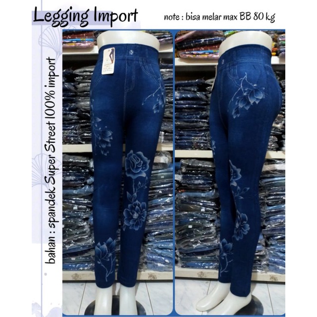 New Legging Import //Legging motif jeans //Legging senam