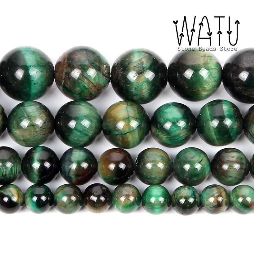 Green Tiger Eyes Natural Stone Round Beads