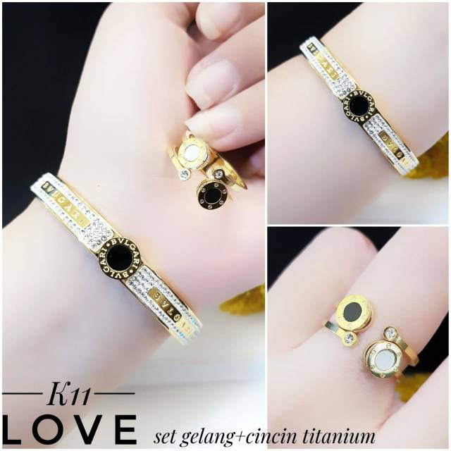 Set Titanium Gelang dan Cincin
